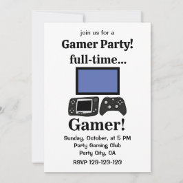 Invitación Gaming Gamer Funny Gamer Party