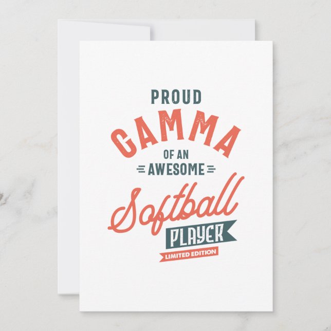 Invitación Gamma femenina de un jugador de softball Gif en el (Anverso)