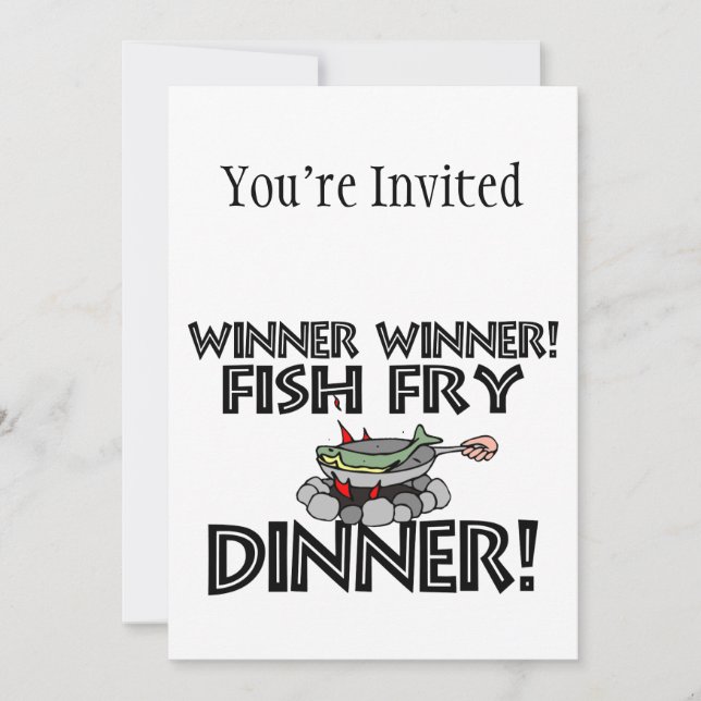 Invitación Ganador de la cena de pescado frito (Anverso)