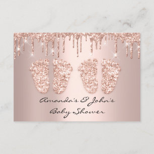 Invitación Ganas Rosa de pies de Baby Shower gotea Chica niño