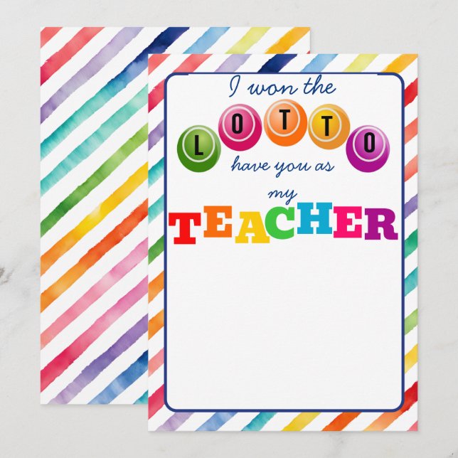 Invitación Gané el Lotto por tenerte como titular de nuestra  (Anverso / Reverso)