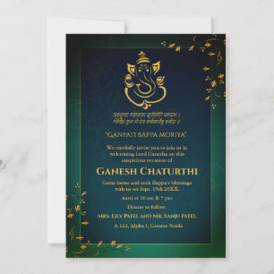 Invitación Ganesh Chaturthi Puja