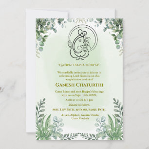 Invitación Ganesh Chaturthi Puja