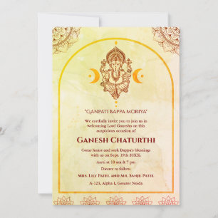 Invitación Ganesh Chaturthi Puja