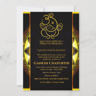 Invitación Ganesh Chaturthi Puja