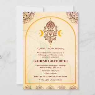 Invitación Ganesh Chaturthi Puja
