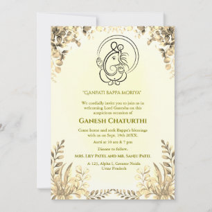 Invitación Ganesh Chaturthi Puja