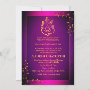 Invitación Ganesh Chaturthi Puja