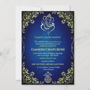 Invitación Ganesh Chaturthi Puja
