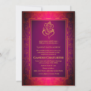 Invitación Ganesh Chaturthi Puja