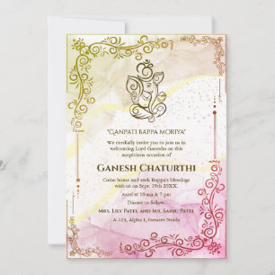 Invitación Ganesh Chaturthi Puja