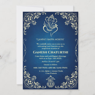 Invitación Ganesh Chaturthi Puja