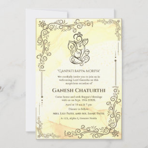 Invitación Ganesh Chaturthi Puja