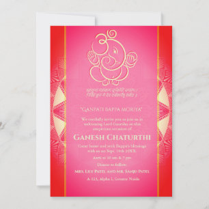 Invitación Ganesh Chaturthi Puja