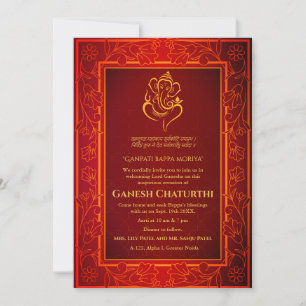 Invitación Ganesh Chaturthi Puja