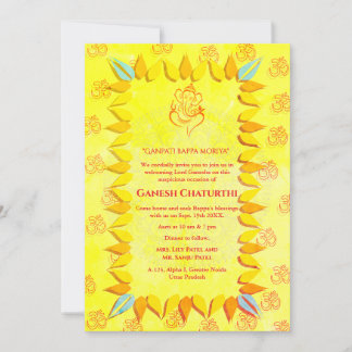 Invitación Ganesh Chaturthi Puja