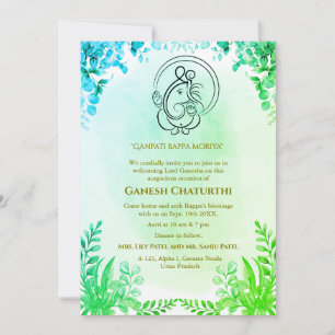 Invitación Ganesh Chaturthi Puja