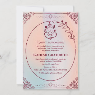Invitación Ganesh Chaturthi Puja