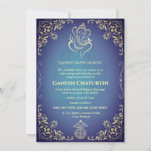 Invitación Ganesh Chaturthi Puja