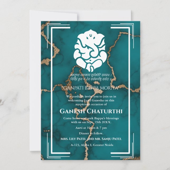 Invitación Ganesh Chaturthi Puja (Anverso)