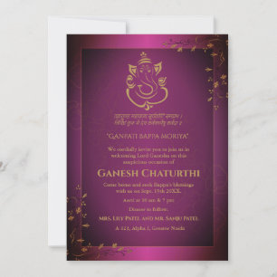 Invitación Ganesh Chaturthi Puja