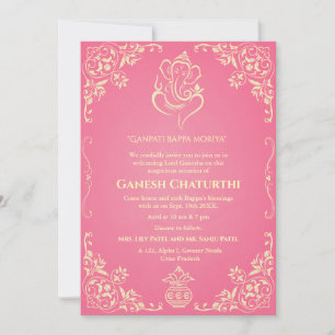 Invitación Ganesh Chaturthi Puja