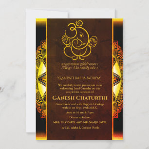 Invitación Ganesh Chaturthi Puja