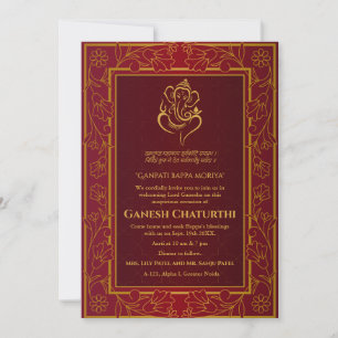 Invitación Ganesh Chaturthi Puja