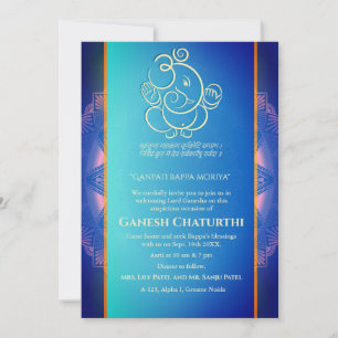 Invitación Ganesh Chaturthi Puja