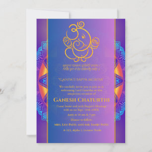 Invitación Ganesh Chaturthi Puja