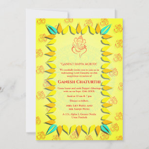Invitación Ganesh Chaturthi Puja
