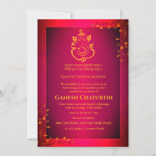 Invitación Ganesh Chaturthi Puja