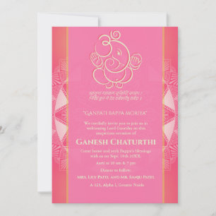 Invitación Ganesh Chaturthi Puja