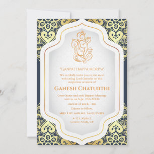 Invitación Ganesh Chaturthi Puja Golden