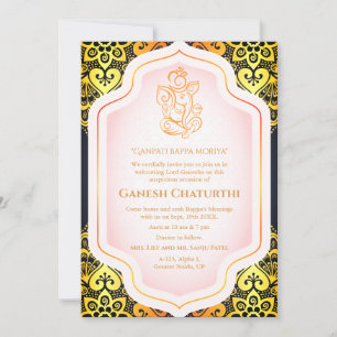 Invitación Ganesh Chaturthi Puja Golden