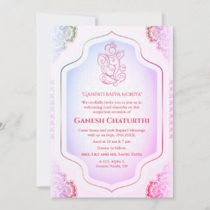 Invitación Ganesh Chaturthi Puja Golden