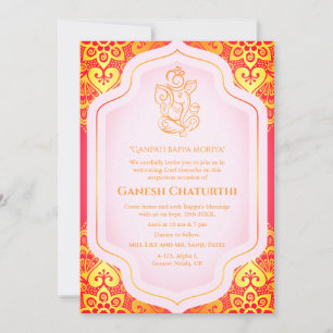 Invitación Ganesh Chaturthi Puja Golden