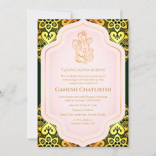 Invitación Ganesh Chaturthi Puja Golden