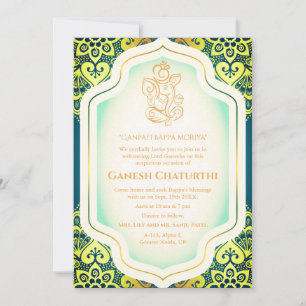 Invitación Ganesh Chaturthi Puja Golden