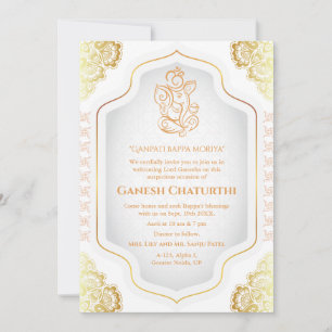 Invitación Ganesh Chaturthi Puja Golden