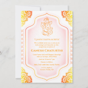 Invitación Ganesh Chaturthi Puja Golden