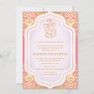 Invitación Ganesh Chaturthi Puja Golden