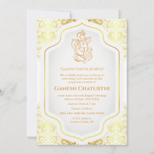 Invitación Ganesh Chaturthi Puja Golden