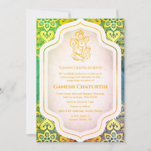Invitación Ganesh Chaturthi Puja Golden