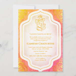 Invitación Ganesh Chaturthi Puja Golden