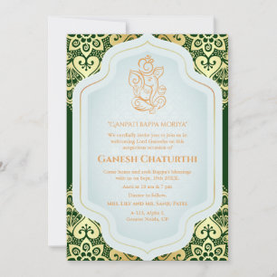 Invitación Ganesh Chaturthi Puja Golden