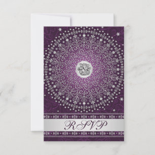 Invitación Ganesh hindú Morado, Bodas de respuesta de pergami