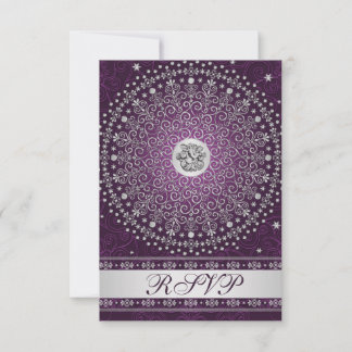 Invitación Ganesh hindú Morado, Bodas de respuesta de pergami