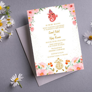 Invitación Ganesha, Boda hindú indio