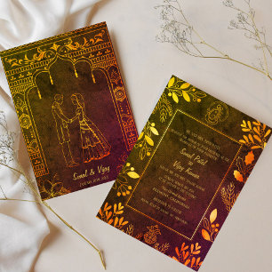 Invitación Ganesha, Boda hindú indio